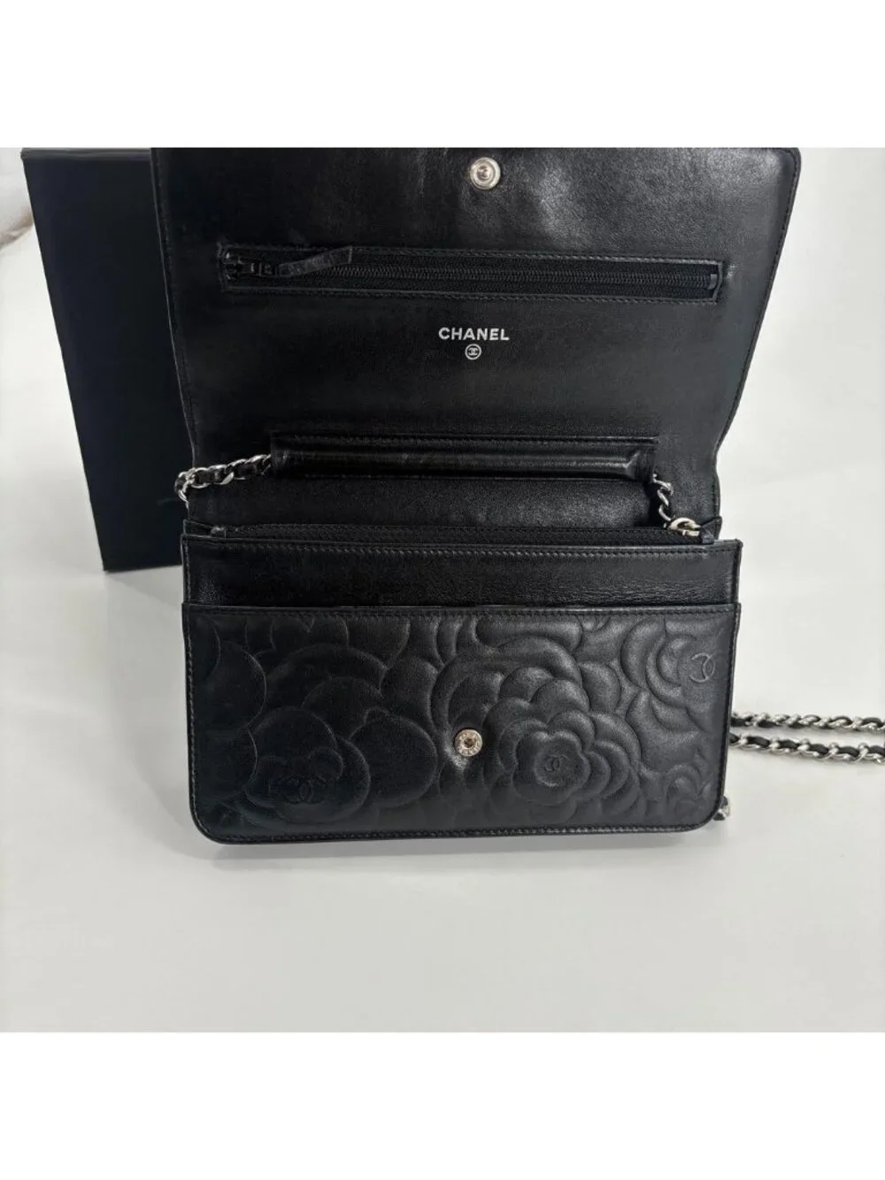 Chanel Super Camellia Black Chain Shoulder